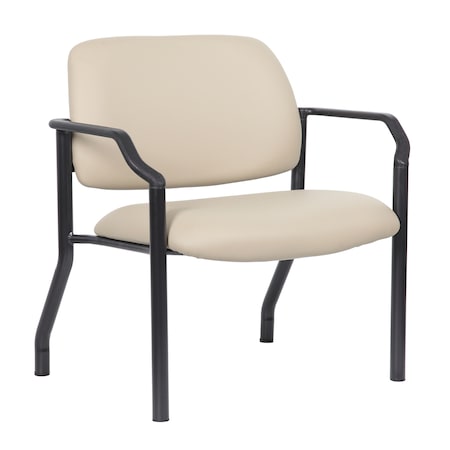 Boss Office Products Patient Guest Chair - Beige Antimicrobial Vinyl - 500 Lb Capacity B9591AM-BG-500